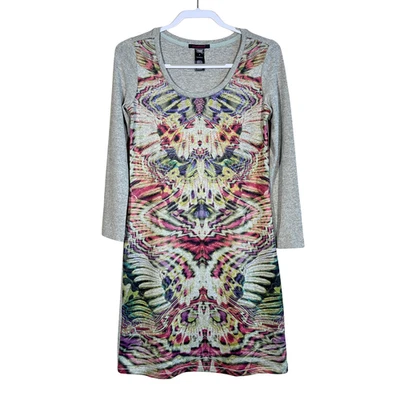 Custo Barcelona Jeweled Abstract Print Long Sleeve Dress • Size S - Image 1 of 4