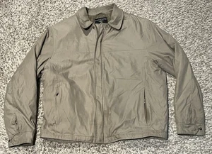 DOCKERS Men's STAIN DEFENDER Zip-Up Water Resistant Bomber Jacket L Beige - Picture 1 of 8