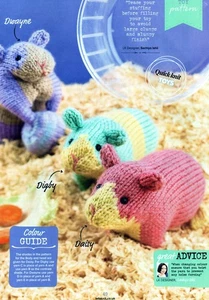 ~ Pull-Out Knitting Pattern For Cute Little Toy Hamsters ~ - Picture 1 of 2