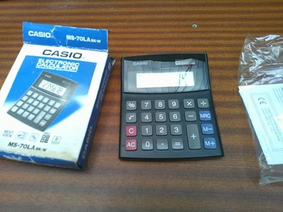 Vintage Casio MS-70LA  Calculator Electronic Dual Leaf Two Way Power Solar - Image 1 of 4
