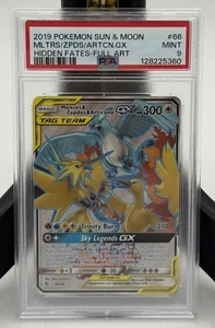 Pokemon 2019 Moltres & Zapdos & Articuno GX 66/68 Full Art Hidden Fates PSA 9 - Picture 1 of 2