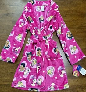 NEW Disney Princess Face Bath Robe Girls Size 10 Bathrobe Knee Length Cover Up - Picture 1 of 2