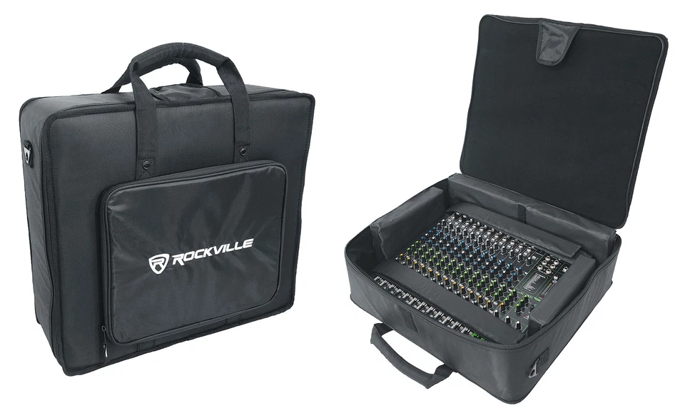 Rockville MBP2220 22"x20" Pro Mixer Bag Thick Foam Semi-Hard 6 Padded Dividers