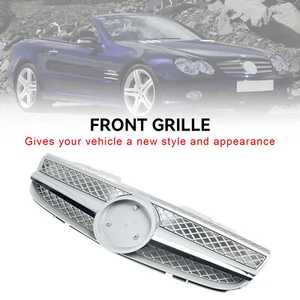 Front Bumper Upper Grill Fit Mercedes R230 SL550 SL600 2007-2008 1 Fin Star - Picture 1 of 16