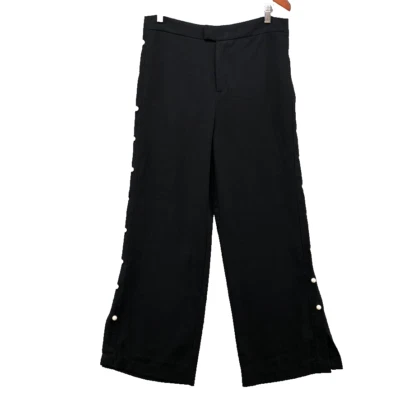 Pantalones de vestir Ina I:na para mujer grandes negros pierna ancha perla vanguardista alta costura retro carrera Foto 1 de 4