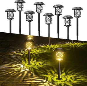 Solar Pathway Lights Outdoor 8 Pack, IP65 Waterproof Bright Solar Garden Lights, - Picture 1 of 6