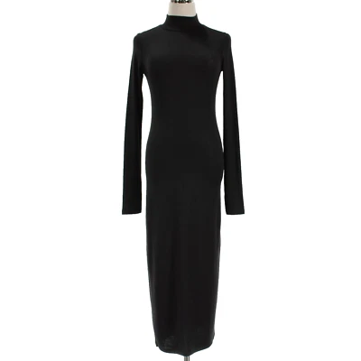 Rag & Bone NWT Mock Neck Long Sleeve Midi Sweater Dress Size XXS in Black - Image 1 of 4