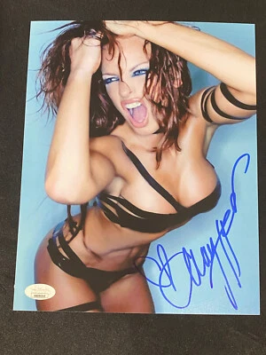 Foto firmada automáticamente por Christy Hemme NWA WWE Diva Lucha Playboy 8x10 certificado de autenticidad JSA Foto 1 de 4