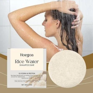 Jabón en barra de champú de agua de arroz para cabello y fortalecimiento, anti GXE pérdida de cabello K5B8 - Imagen 1 de 16