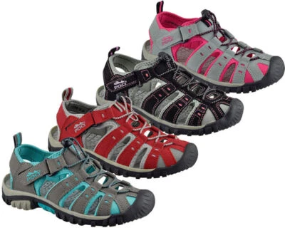 Ladies Closed Toe Slip On Sandals Flat Summer Walking Comfort Shoes Trainers Sz - Image 1 of 4