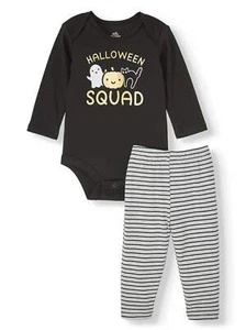 Halloween Long Sleeve Bodysuit and Pants, 2pc Outfit Set Baby Girls Size 3-6M - Picture 1 of 3