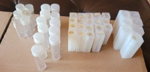 Lot of 42 Round/Square Dime/Nickel/Quarter - Plastic Tubes [#1/BX3] - Picture 1 of 3
