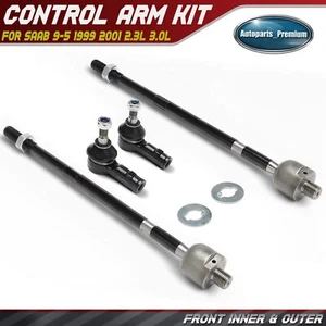 4Pcs Front Outer and Inner Side Tie Rod End w/ Ball Joint for Saab 9-5 1999-2001 - Picture 1 of 10