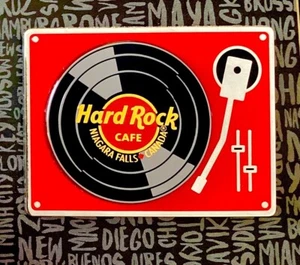 2023 HARD ROCK CAFE NIAGARA FALLS CANADA SPINNING TURNTABLE VINYL RECORD LE PIN - Picture 1 of 4