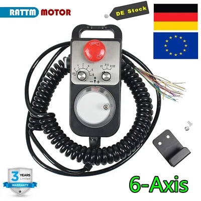 RATTM MOTOR 【DE】6 Achse 100PPR MPG Handrad mit E-Stop für CNC Router/Siemens/MITSUBISHI/DDCS