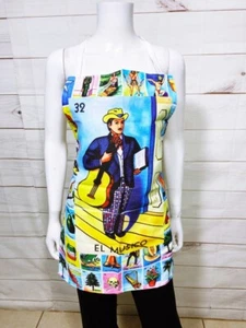 Mexikanisches Bingo Spiel Herren Schürze El Musico Juego de Loteria Mandil Para Hombres - Bild 1 von 4