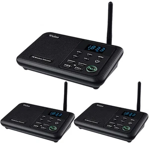 3Units 22-Channel Call All FM Intercoms Wireless Systems for Home Offices Black - Picture 1 of 7