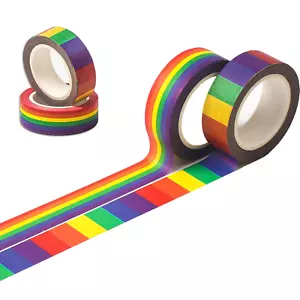Rainbow Color Washi Tape, Masking Decorative Tapes for DIY Scrapbook, Planner, A - Picture 1 of 7
