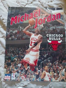 1995 Starline Michael Jordan Poster Chicago Bulls White Jersey 16” x 20 - Picture 1 of 6