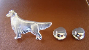 Large Sterling Silver Golden Retriever Lapel Pin - Picture 1 of 6