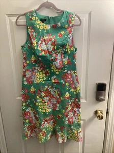 TALBOTS Floral Sleeveless Fit & Flare Midi Dress Size 10 Feminine Easter Dress? - Picture 1 of 3