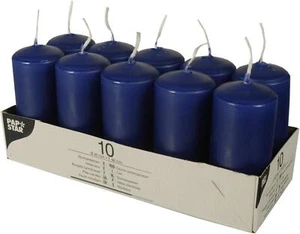 10 x BLUE PILLAR CANDLES 40 X 90 MM WEDDING CHRISTMAS EVENTS CHURCH HOME DECOR - Picture 1 of 2