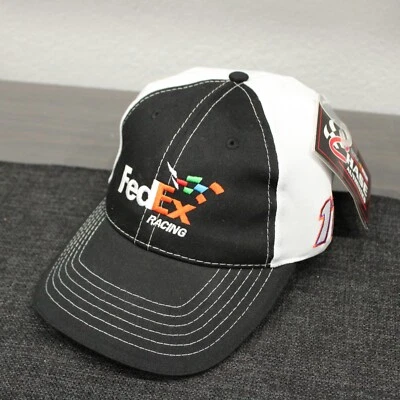 Sombrero de carreras Denny Hamlin FedEx talla única Chase Authentics Joe Gibbs blanco negro Foto 1 de 4