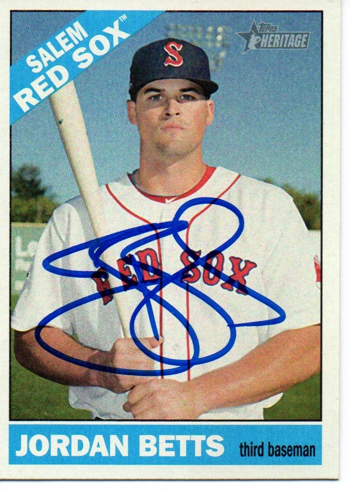 Jordan Betts Salem Red Sox 2015 Topps Heritage Minors Signed Card - Image 1 of 1