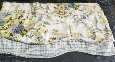Xadrez floral azul American Living/Ralph Lauren/JCPenney 78" W em camadas Valance - Imagem 1 de 4
