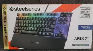 SteelSeries Apex 7 TKL Gaming Keyboard-Blue Clicky Mechanical Switches - Picture 1 of 6