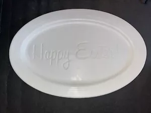 Happy Easter Threshold White Serving Platter Tray Decorative Matte Finish - Picture 1 of 7