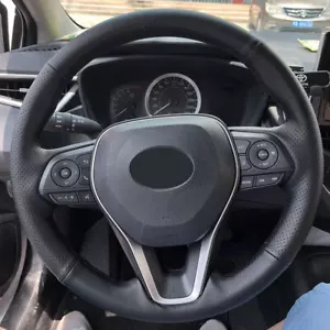 DIY Hand Sewing Leather Steering Wheel Cover For Toyota Camry RAV4 Corolla Crown - Picture 1 of 8