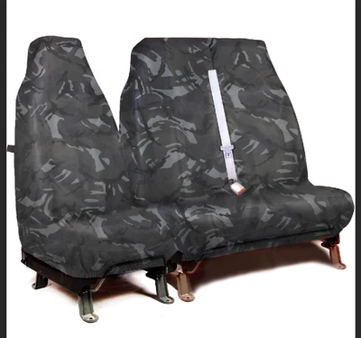 Seat Cover Vans For RENAULT KANGOO 2020+ Heavy Duty Waterproof Grey Camo 2 1 - Image 1 of 4