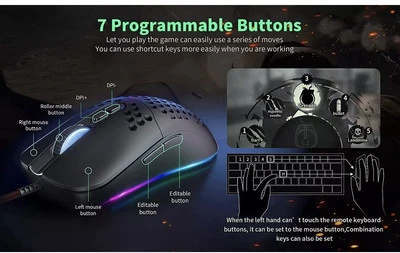 CYD C306 Wired Gaming Mouse with 7200 DPI Sensor, Gaming Mouse with 2.5 m Cable - Image 1 of 4