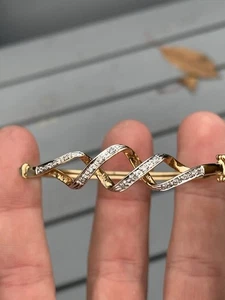 Atemberaubendes Diamantarmband 9 kt Gold 5,6 Gramm - Bild 1 von 8
