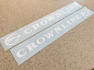 Crownline Vintage Boat Decal 18" White Die-Cut 2-PK FREE SHIP + FREE Fish Decal! - Picture 1 of 1