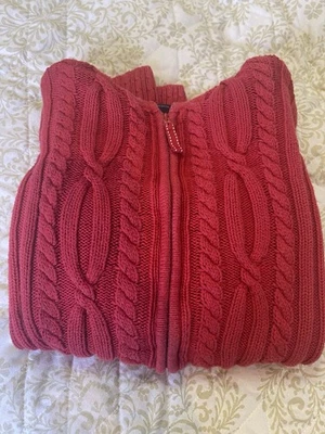 Land’s End Hooded Cable Knit Sweater Jacket - Image 1 of 4