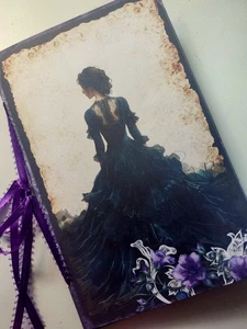 Junk Journal Blank Booklet "GOTHIC DREAM" Handmade Lg 8.5"x5.5" 40pgs Vtg. - Picture 1 of 20