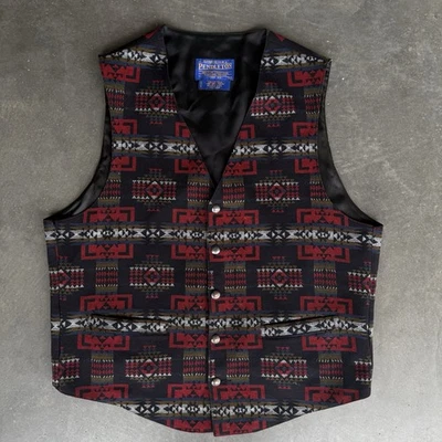 VTG Pendleton High Grade Western Wear Men's Wool Aztec Waistcoat Vest Size L - Image 1 of 4
