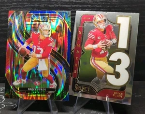 2024 Panini Select Brock Purdy Premier Level Red & Blue Shock w/Numbers Insert - Bild 1 von 4
