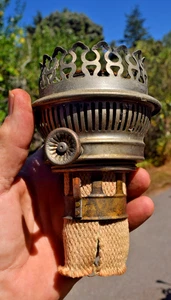Rayo Oil Lamp Kerosene Nickel Burner Gallery Wick & Adjuster - great shape - Picture 1 of 4