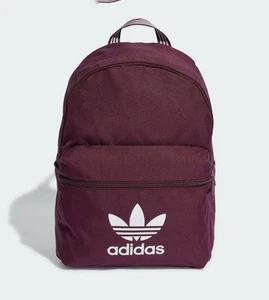 adidas Originals Adicolor 21 Litre Capacity Backpack in Burgundy/White BNWT - Picture 1 of 9