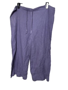 Pantalones capris recortados de pierna ancha de lino Blue Fish púrpura talla 1 Bluefish - Imagen 1 de 13