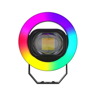 Round Motorcycle LED Ring Light Dual Color White Yellow RGB Bright Light - Image 1 of 4