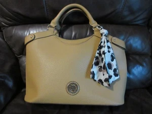 Anne Klein braune Umhängetasche Handtasche/Geldbörse/Tasche mit Gepard Schal Akzent, gebraucht, in einwandfreiem Zustand - Bild 1 von 11