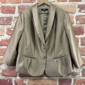 Tahari Arthur S Levine LUXE Blazer Damen 16W Gold Schalkragen Abendjacke - Bild 1 von 8