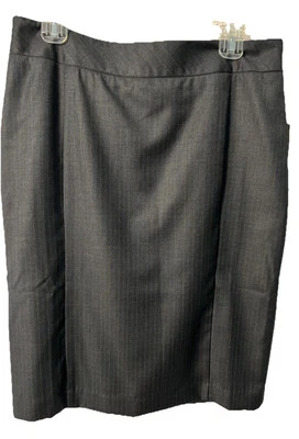 Merona Pencil Skirt Women's Size 8 Gray Stripe Wool/Poly Blend Lined Slits NWT! - Image 1 of 4