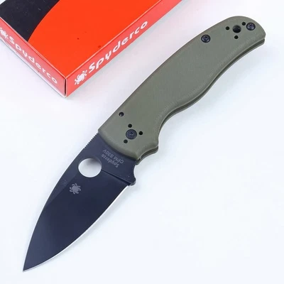 Shaman Green G10 Handle Black Plain Blade Lock Back Pocket Knife Folding Knive [ - Image 1 of 4
