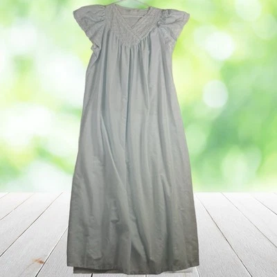 Camisón vintage Gilligan Omalley 16 18 Lt azul ojales modesto tradwife casa de campo Foto 1 de 4