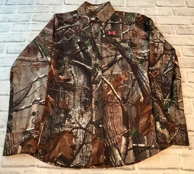 Camisa Under Armour feminina pequena semi ajustada camuflada com botões Realtree - Imagem 1 de 4